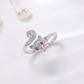 Kitsune 925 Silver Diamond Ring