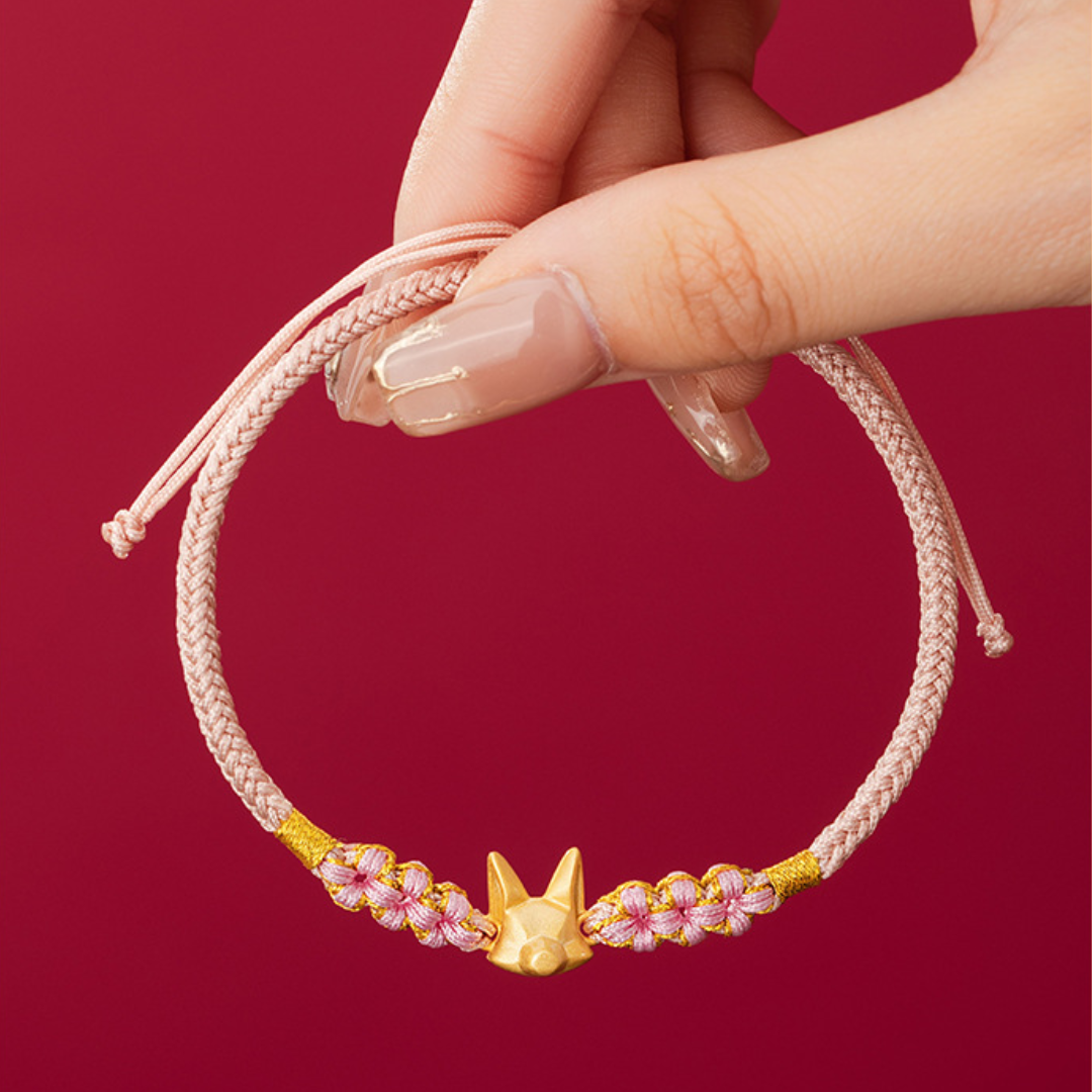 Kitsune Gold-Plated Rope Bracelet