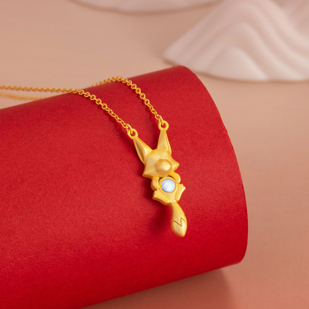 Kitsune Gold-Plated 925 Glass Stone Necklace