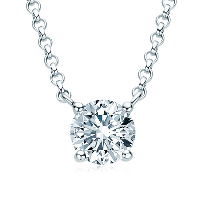 Four-Prong Moissanite Slider Necklace