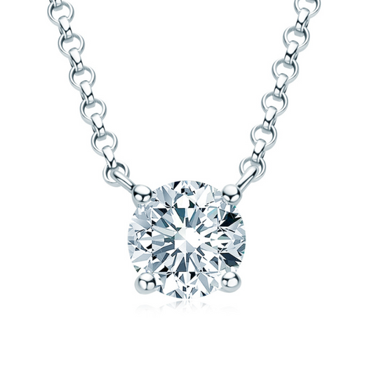 Four-Prong Moissanite Slider Necklace