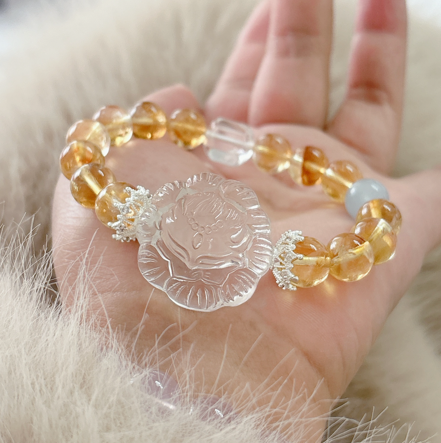 Kitsune Citrine Beaded Bracelet