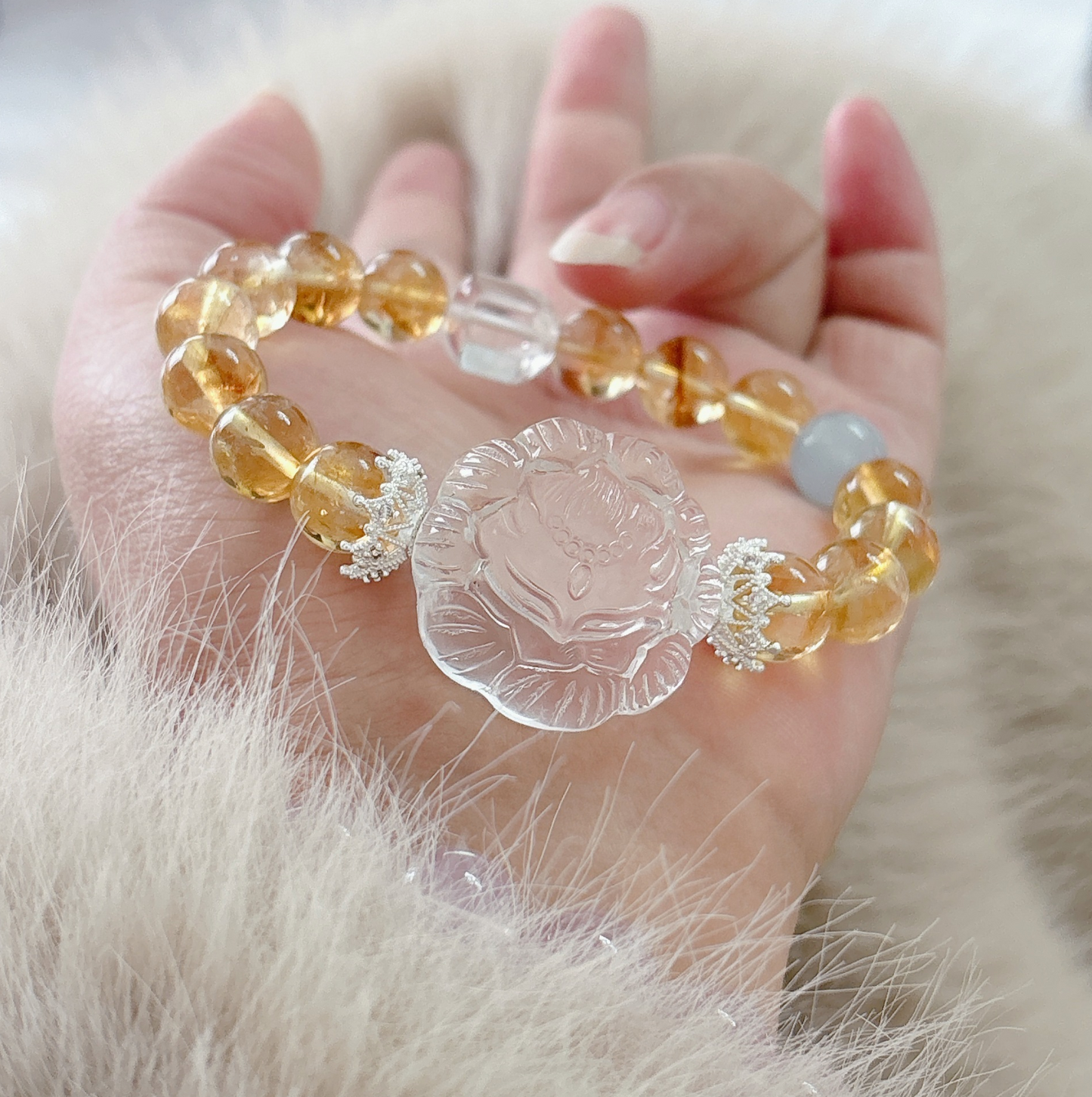 Kitsune Citrine Beaded Bracelet