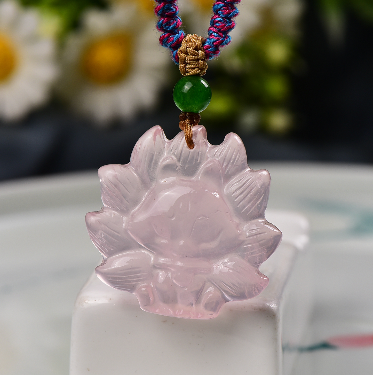 Kitsune Pink Quartz Necklace