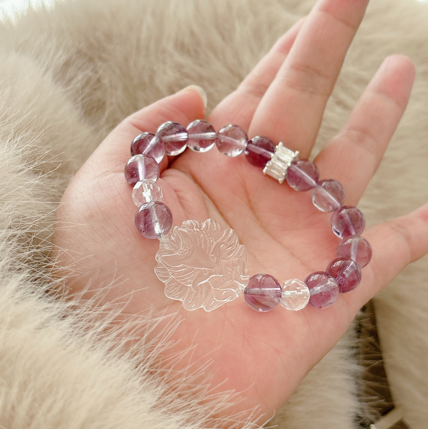 Kitsune Amethyst Beaded Bracelet II