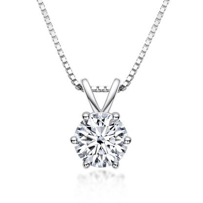 Six-Prong Moissanite Pendant Necklace