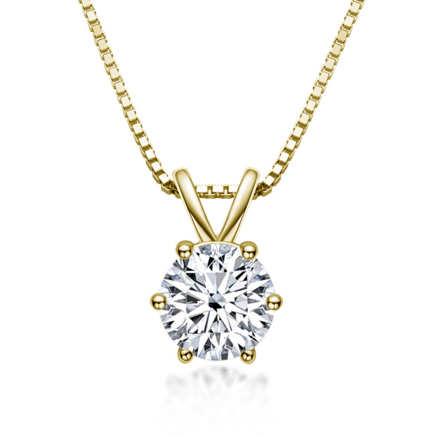 Six-Prong Moissanite Pendant Necklace