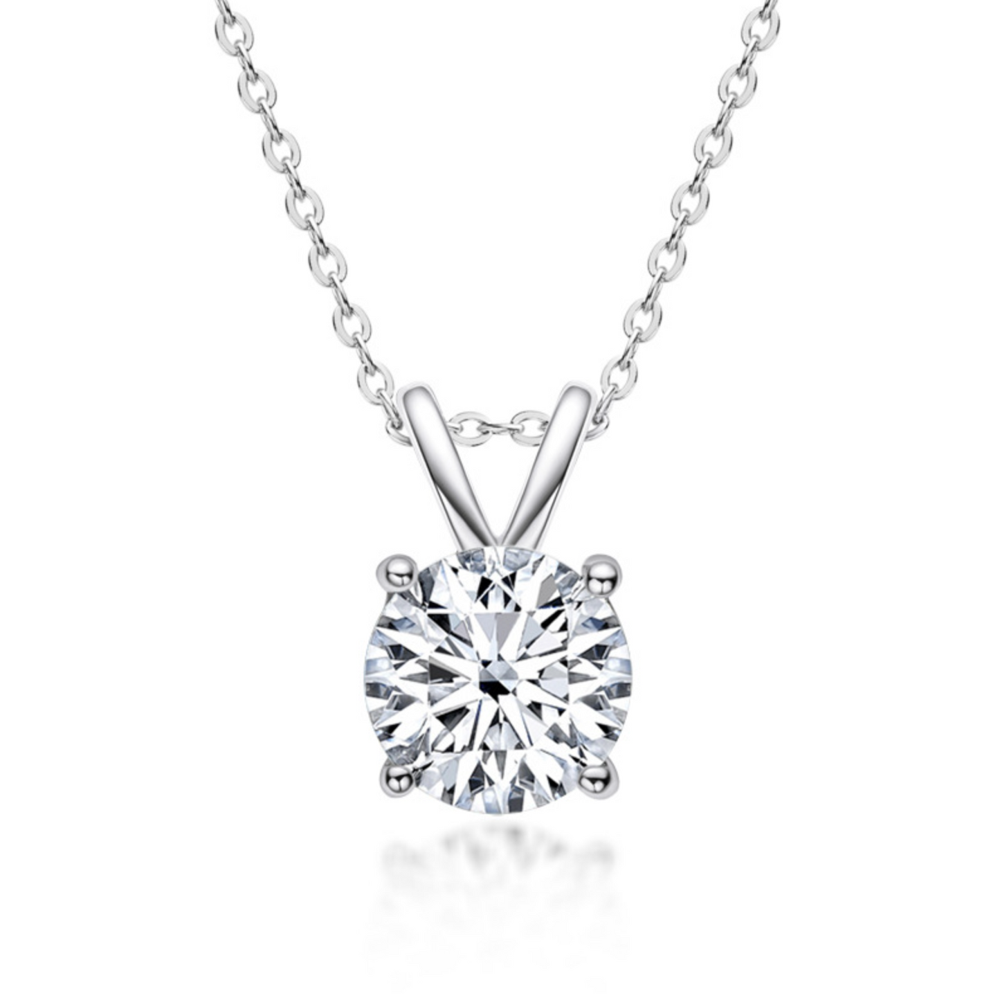 Four-Prong Moissanite Pendant Necklace