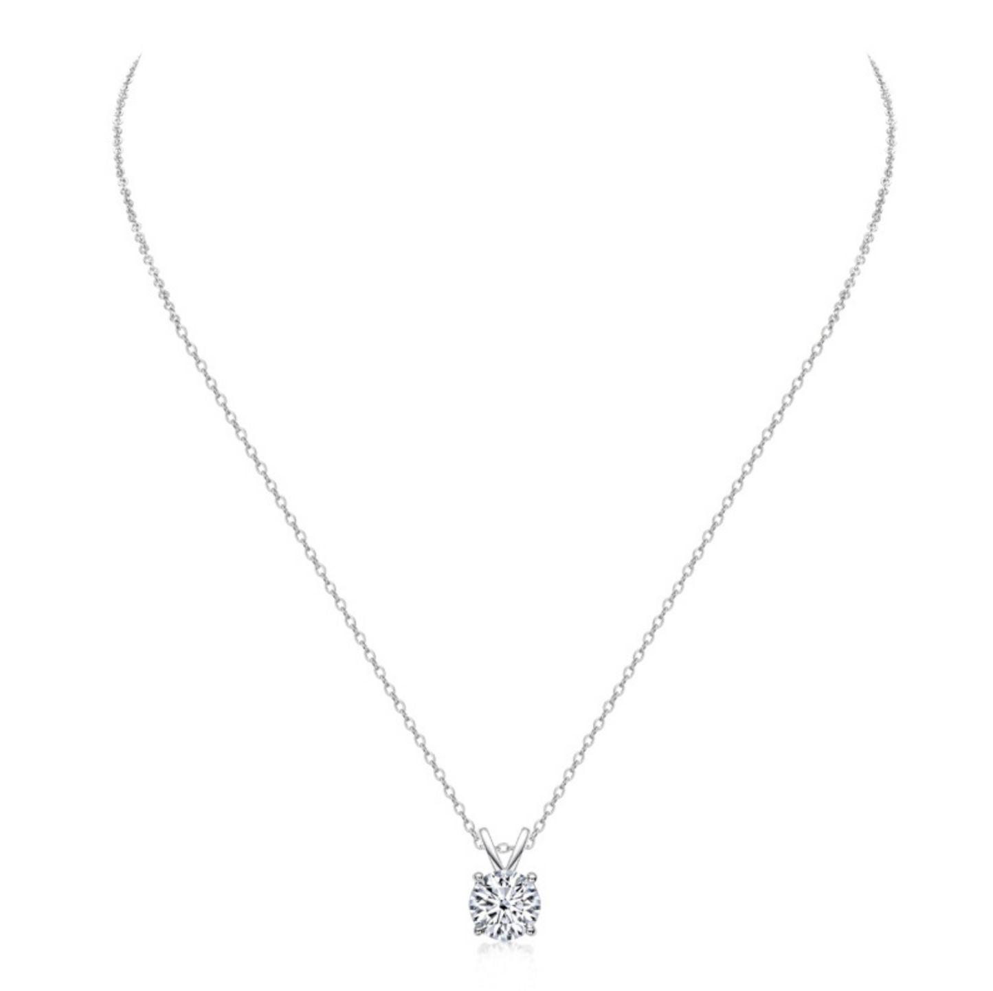 Four-Prong Moissanite Pendant Necklace