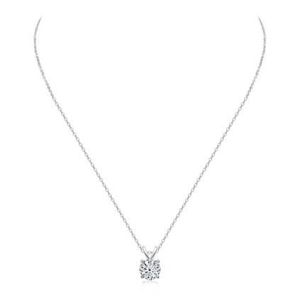 Four-Prong Moissanite Pendant Necklace