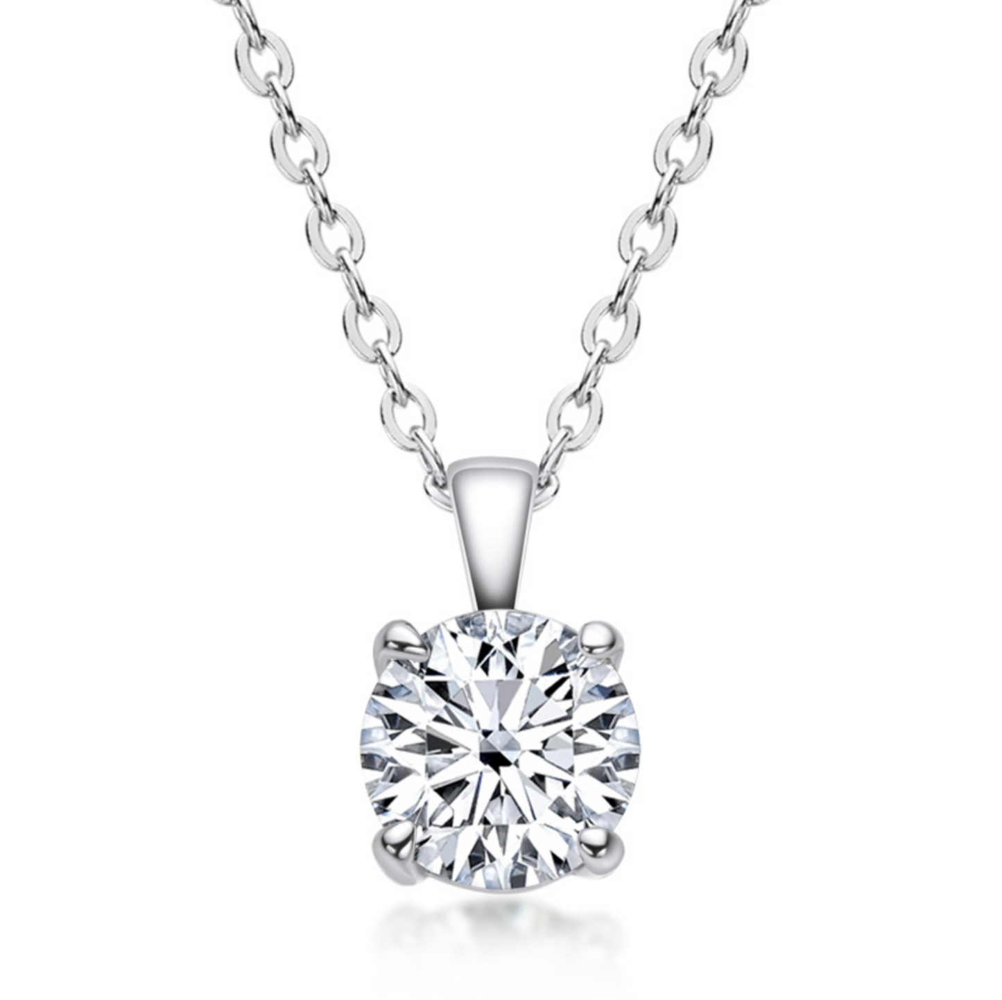 Four-Prong Moissanite Pendant Necklace III