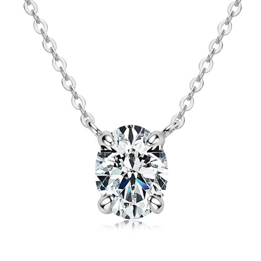 Oval Moissanite Slider Necklace