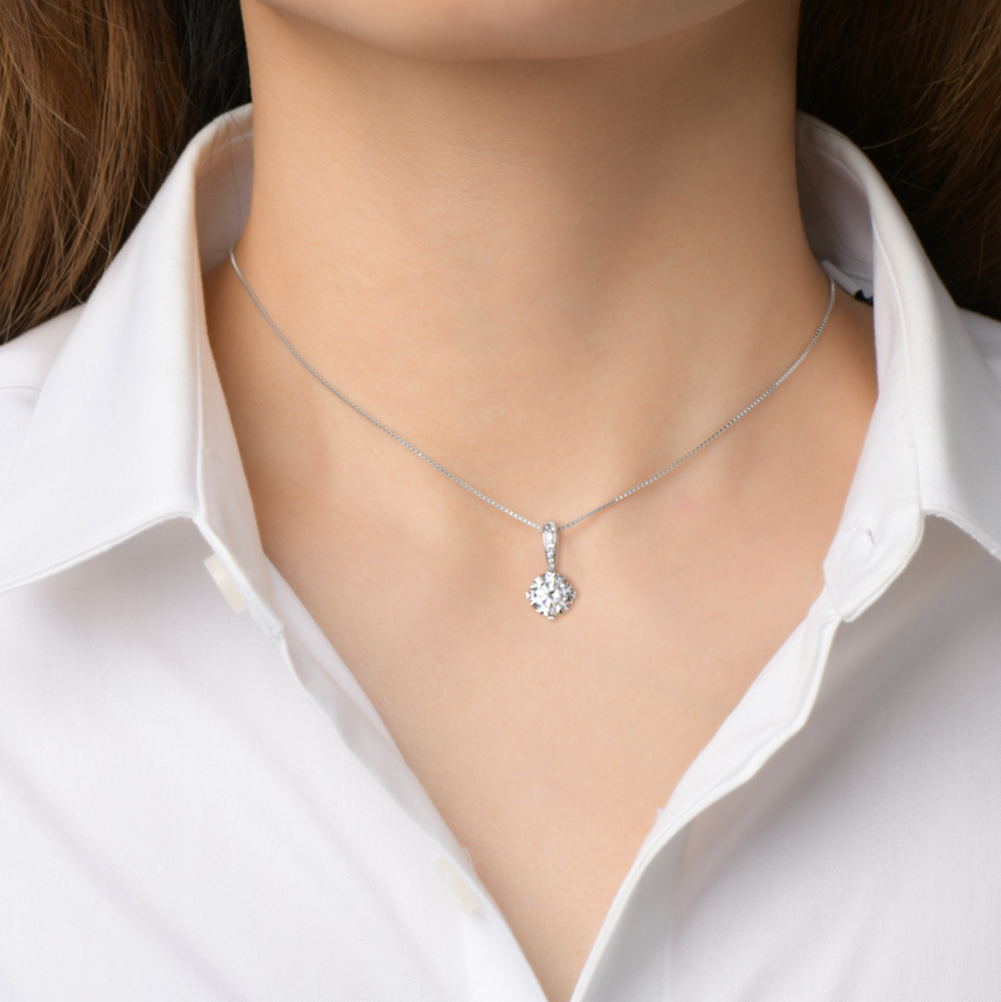 Four-Prong Moissanite Pendant Necklace II