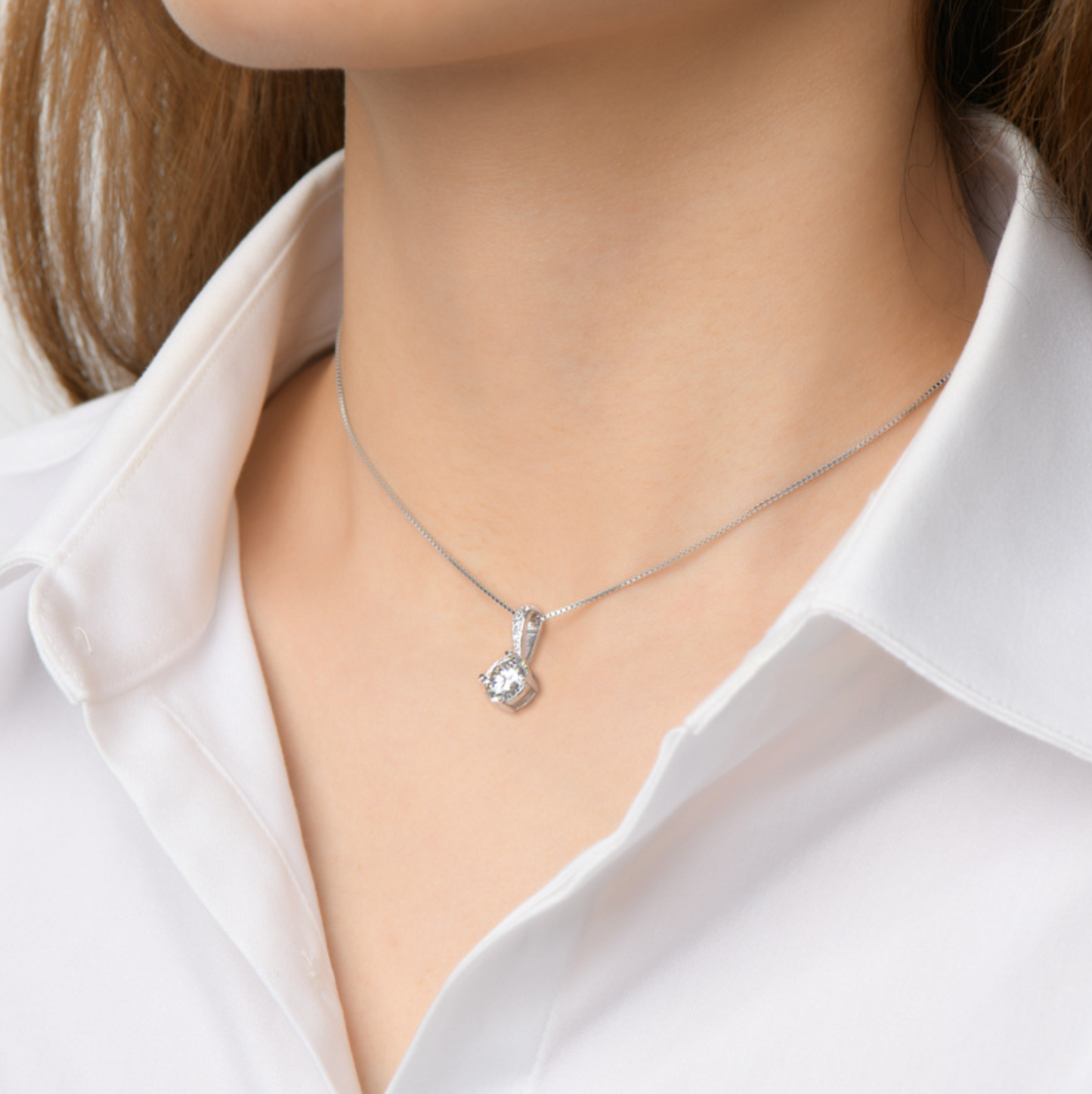 Four-Prong Moissanite Pendant Necklace II