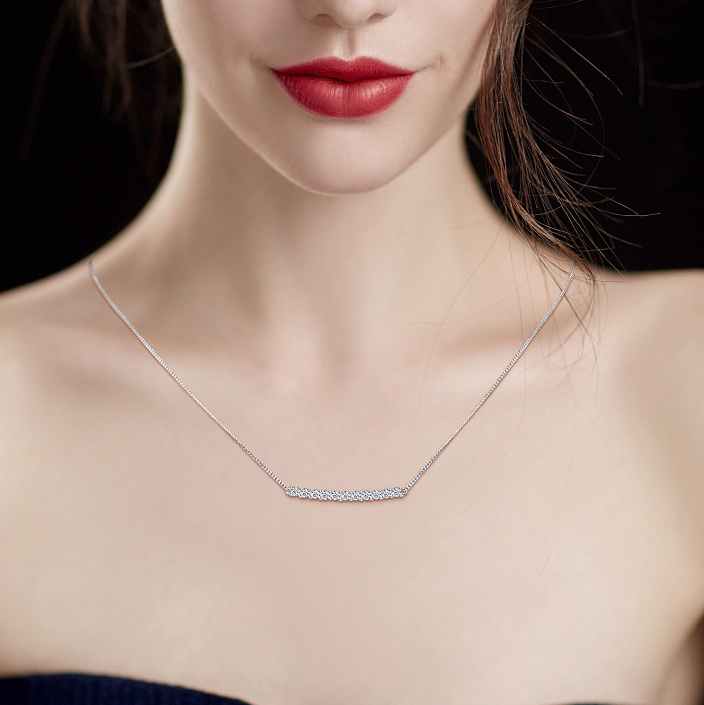 Moissanite Bar Necklace