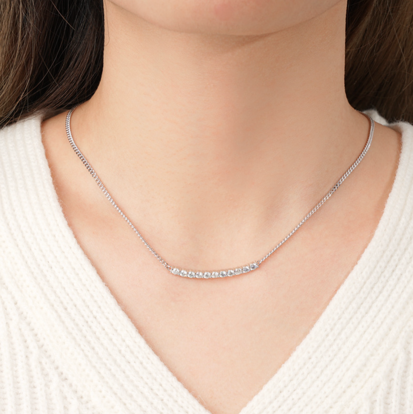 Moissanite Bar Necklace