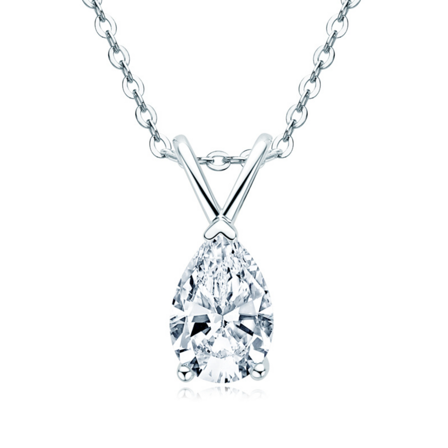 Teardrop Moissanite Pendant Necklace