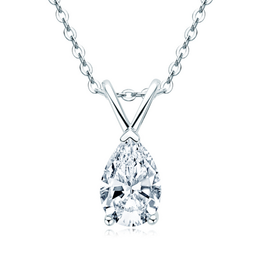 Teardrop Moissanite Pendant Necklace