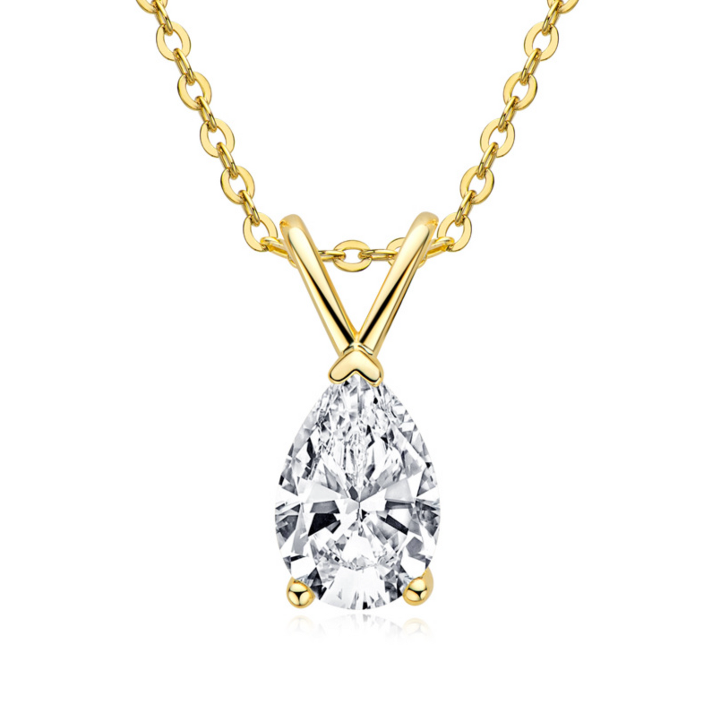 Teardrop Moissanite Pendant Necklace