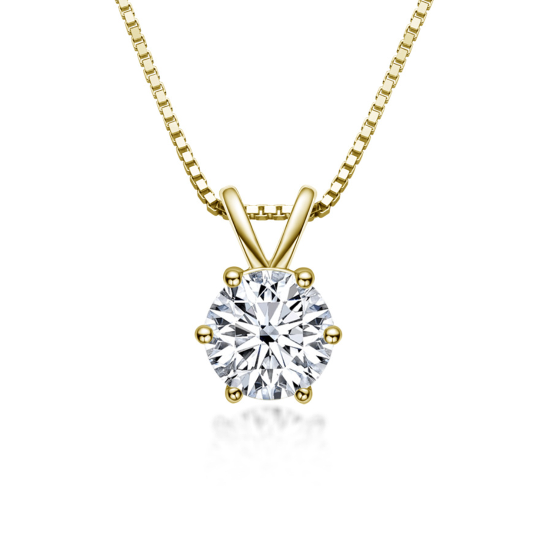 Six-Prong Moissanite Pendant Necklace