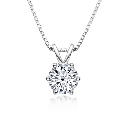 Six-Prong Moissanite Pendant Necklace